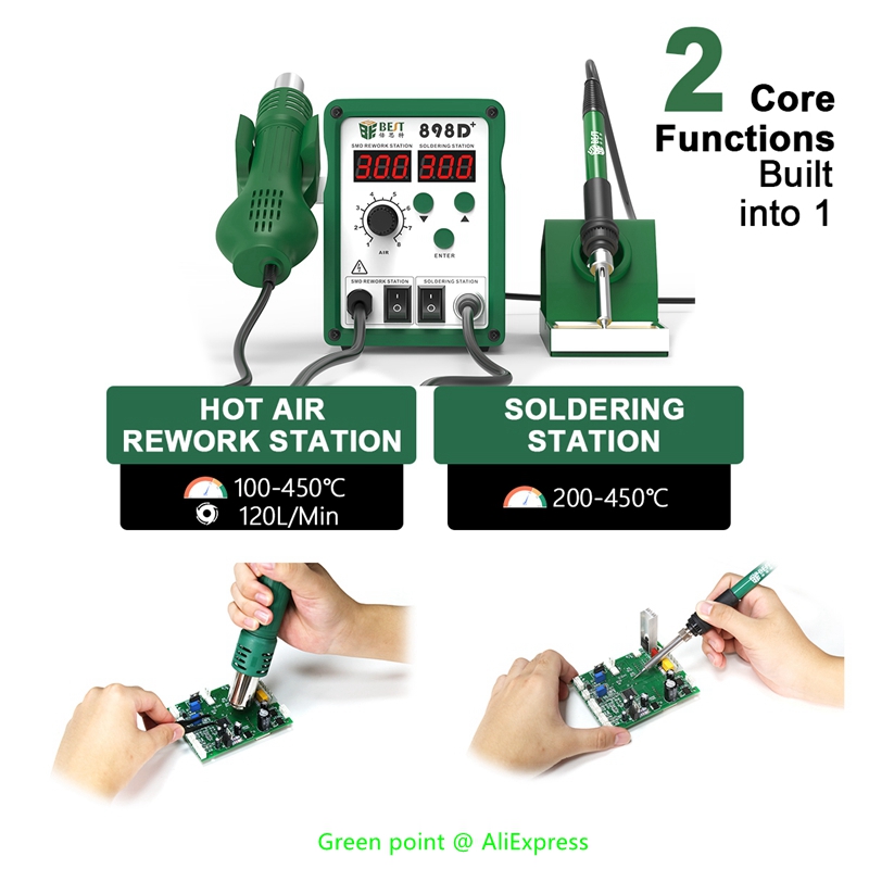 Умные бессвинцовые пистолеты г – обзор и цена Smd Rework Station Hot Air Soldering 2 In 1